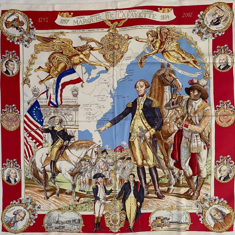 Hermes Silk Scarf - "Marquis de Lafayette"